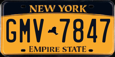 NY license plate GMV7847
