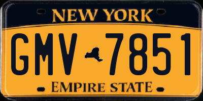 NY license plate GMV7851
