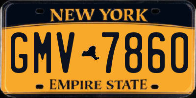 NY license plate GMV7860