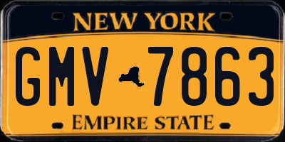 NY license plate GMV7863