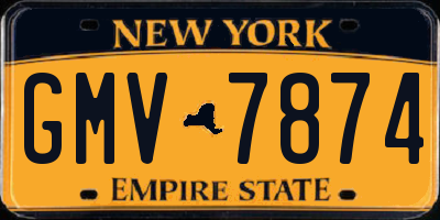 NY license plate GMV7874