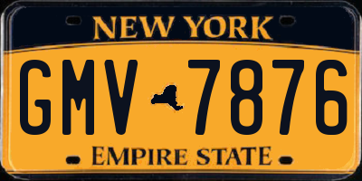NY license plate GMV7876