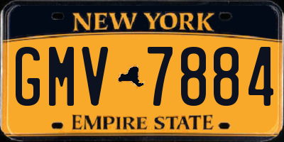 NY license plate GMV7884