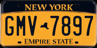 NY license plate GMV7897