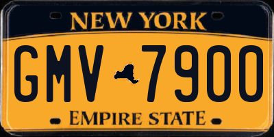 NY license plate GMV7900
