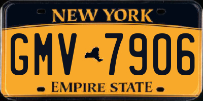 NY license plate GMV7906