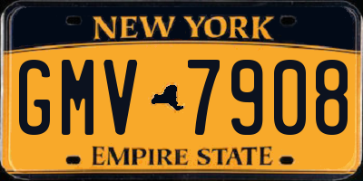 NY license plate GMV7908