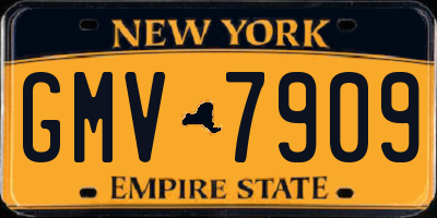 NY license plate GMV7909