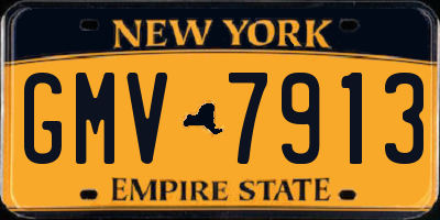 NY license plate GMV7913