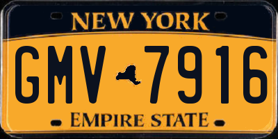 NY license plate GMV7916