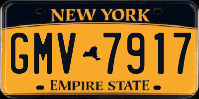 NY license plate GMV7917