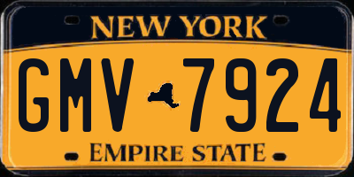 NY license plate GMV7924
