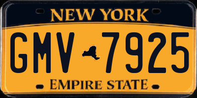 NY license plate GMV7925