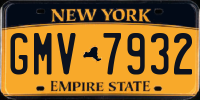 NY license plate GMV7932