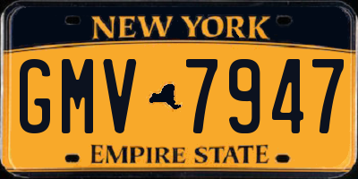 NY license plate GMV7947