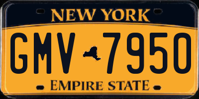 NY license plate GMV7950