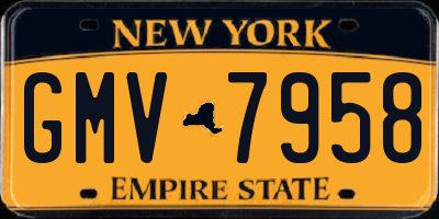 NY license plate GMV7958