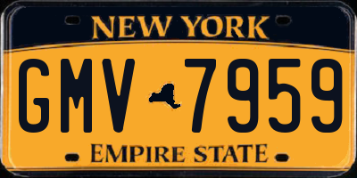 NY license plate GMV7959
