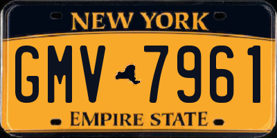 NY license plate GMV7961