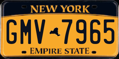 NY license plate GMV7965