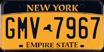 NY license plate GMV7967