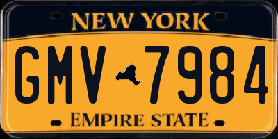 NY license plate GMV7984