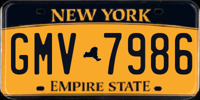 NY license plate GMV7986