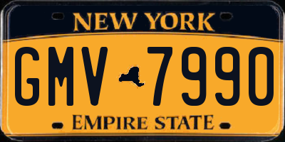 NY license plate GMV7990