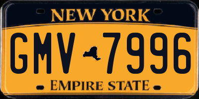 NY license plate GMV7996