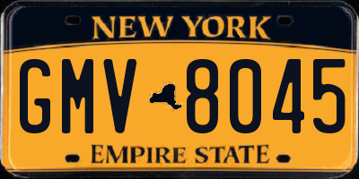 NY license plate GMV8045