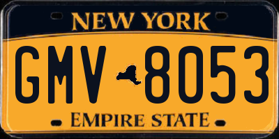 NY license plate GMV8053