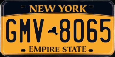 NY license plate GMV8065