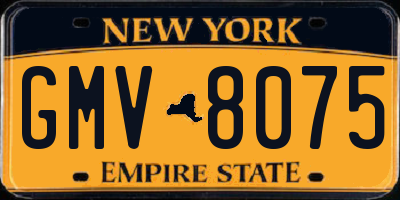 NY license plate GMV8075