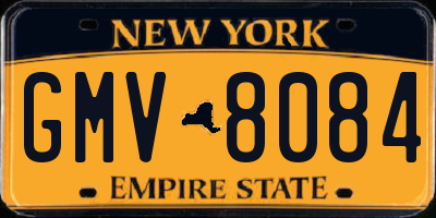 NY license plate GMV8084