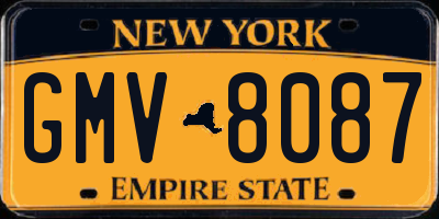 NY license plate GMV8087