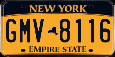 NY license plate GMV8116
