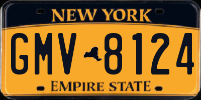 NY license plate GMV8124