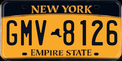 NY license plate GMV8126