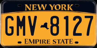 NY license plate GMV8127