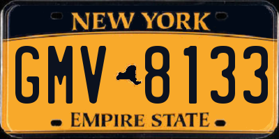 NY license plate GMV8133