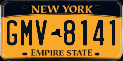 NY license plate GMV8141