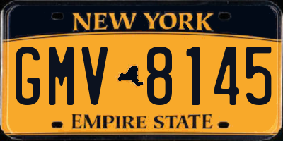 NY license plate GMV8145