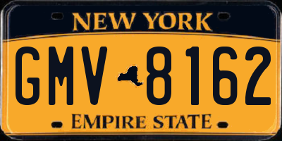 NY license plate GMV8162