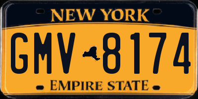NY license plate GMV8174