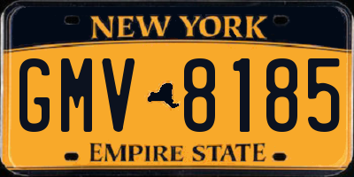 NY license plate GMV8185