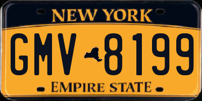 NY license plate GMV8199