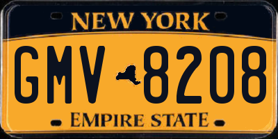 NY license plate GMV8208