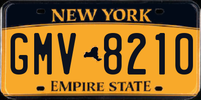 NY license plate GMV8210