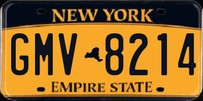 NY license plate GMV8214