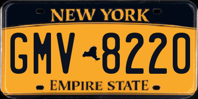 NY license plate GMV8220
